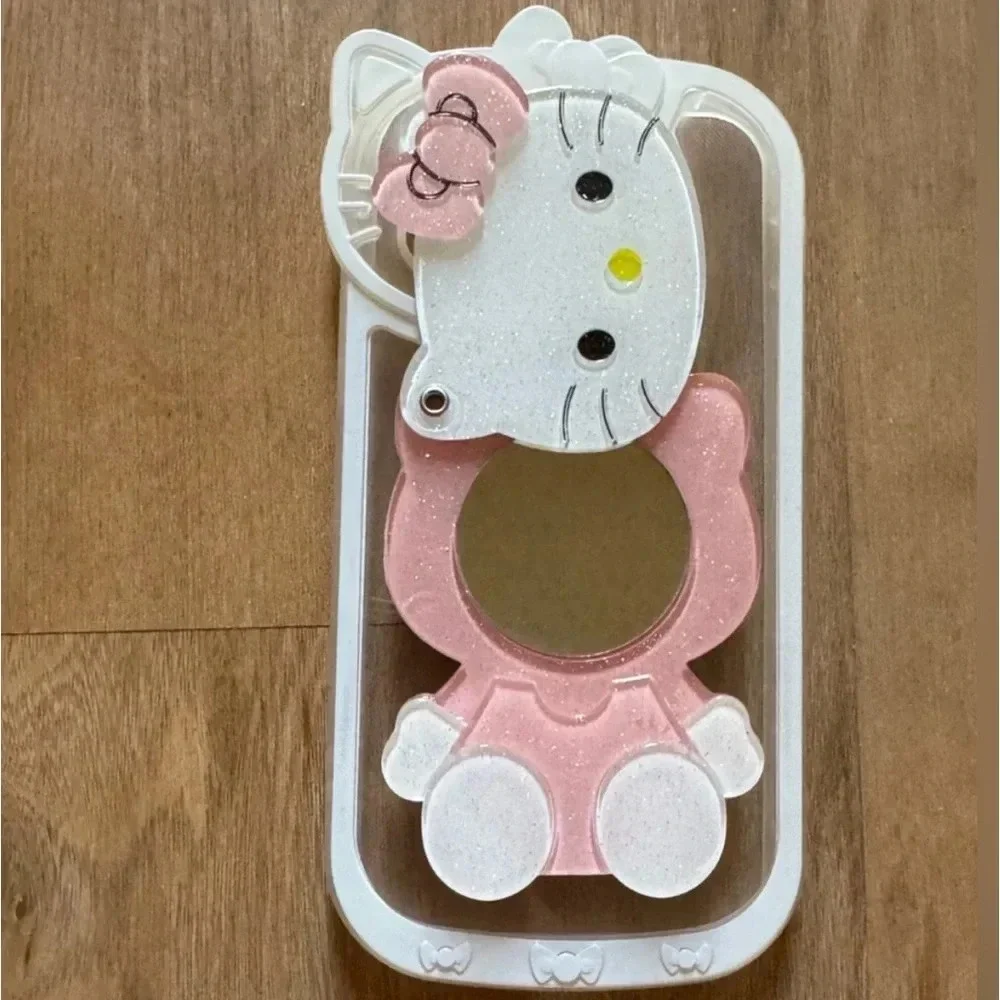 HELLO KITTY IPHONE 12 PRO PHONE CASE MIRROR CUTE PINK GLITTER SANRIO